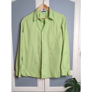 Gap Factory Light Green Button Down Shirt Men's Cotton Casual Size L